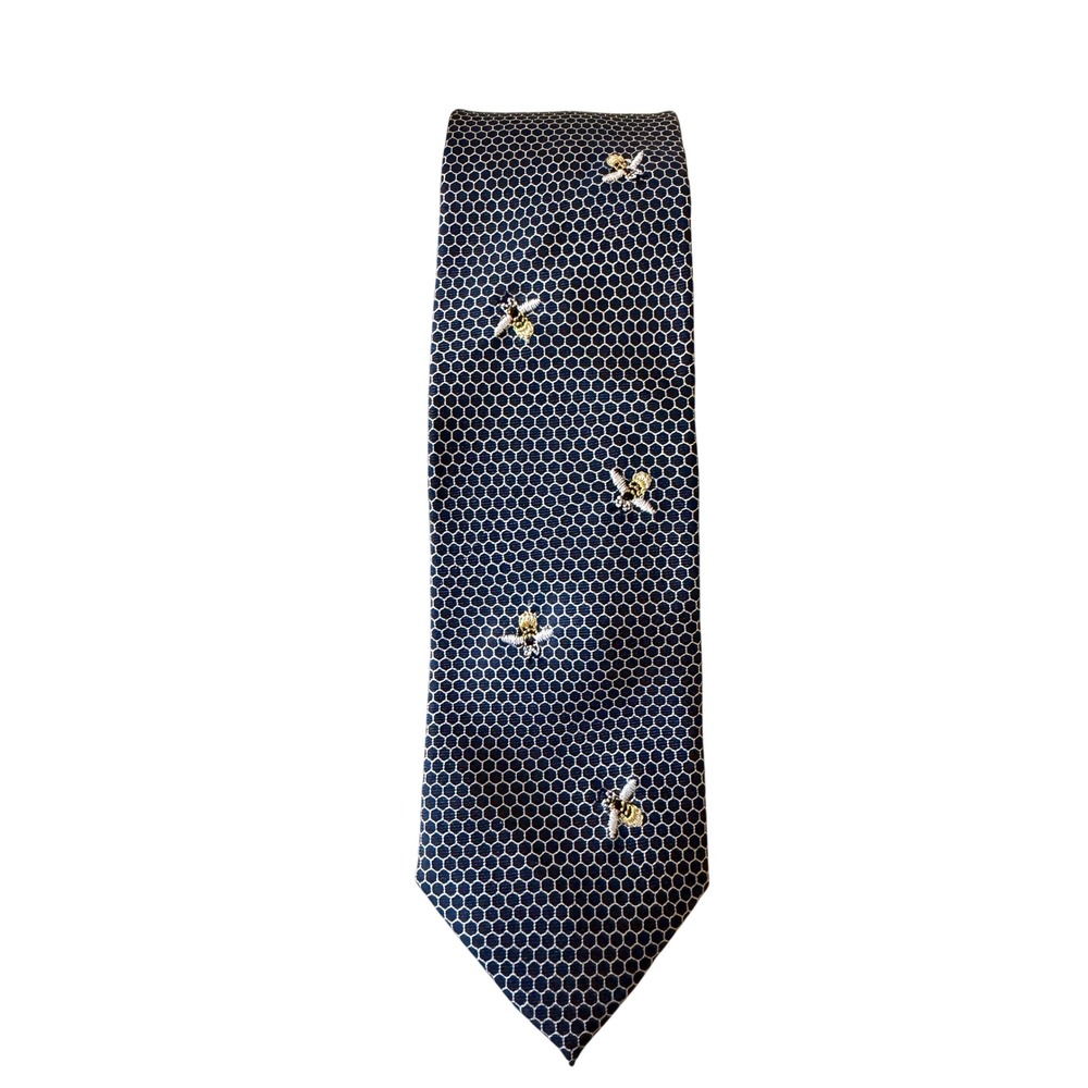 J.CREW Outlet Honeycomb Bee Silk Tie Mens OS Embroidered Geometric